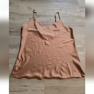 Natori Tank Top Women's M Satin Peach Pink